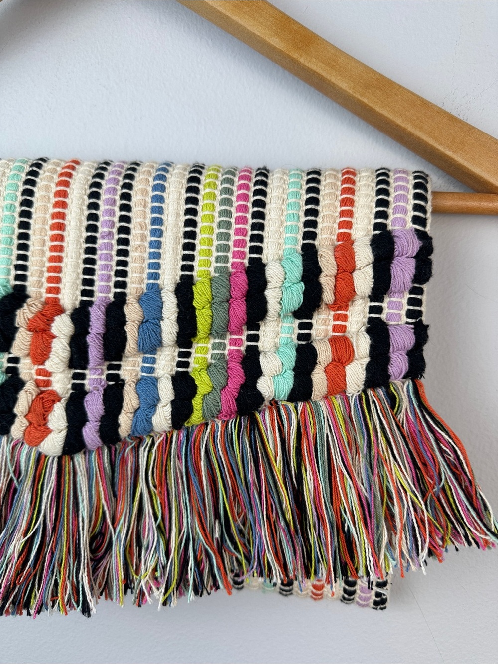 Stella & Dot Taj Clutch Bohemian Fringe Colorful Purse Woven Bag Summer Chic - Picture 5 of 16